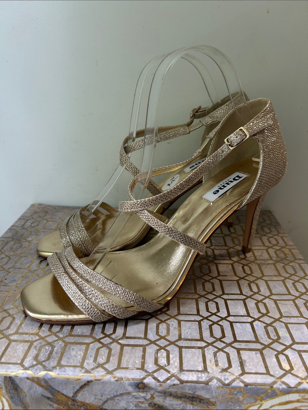Dune London Highlife Lurex Strappy Heels Sandals Women's size 41/11